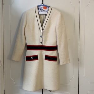 MAJE Rosine Tweed Colorblock Mini Dress